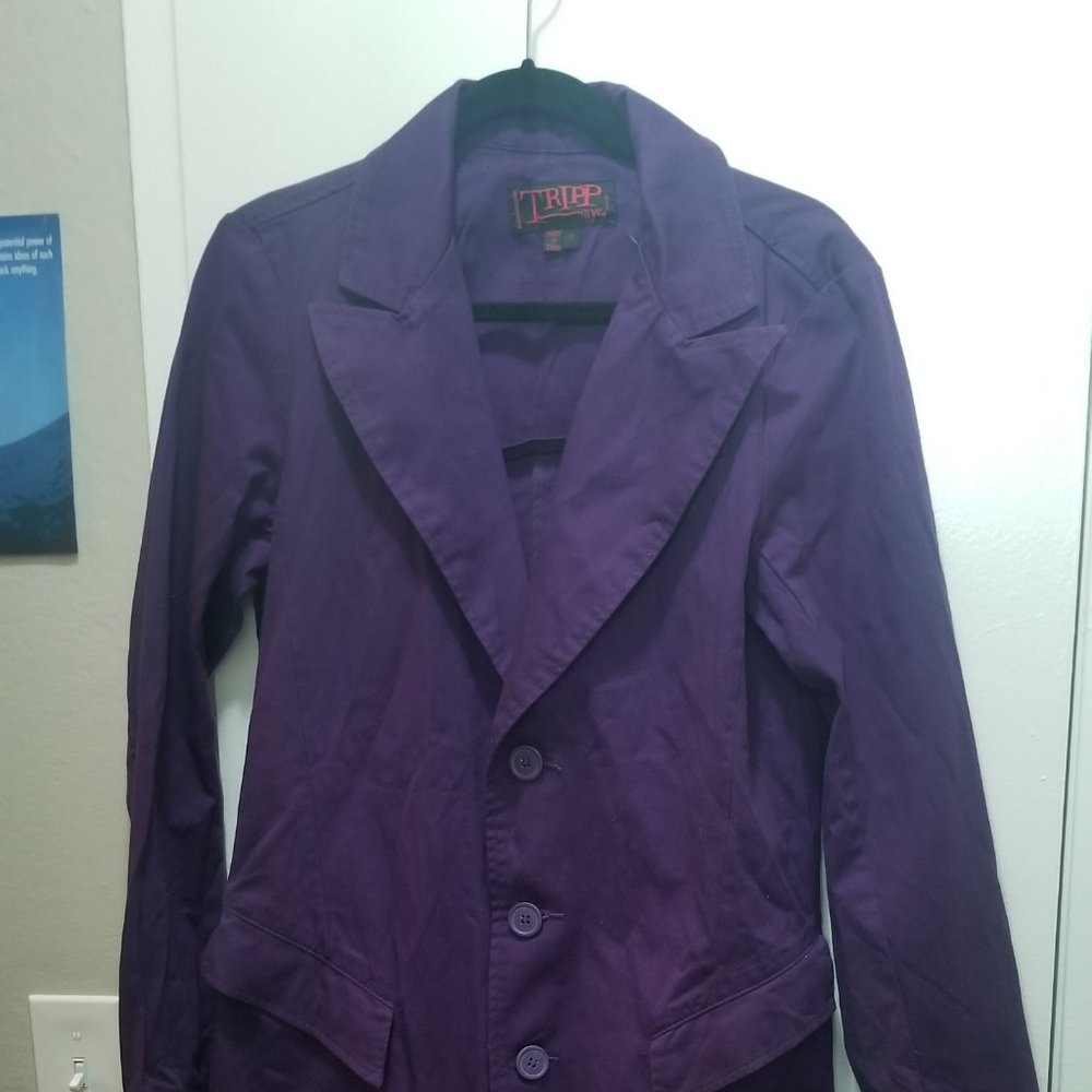 Hot Topic Tripp NYC Purple Trench Coat Size Small